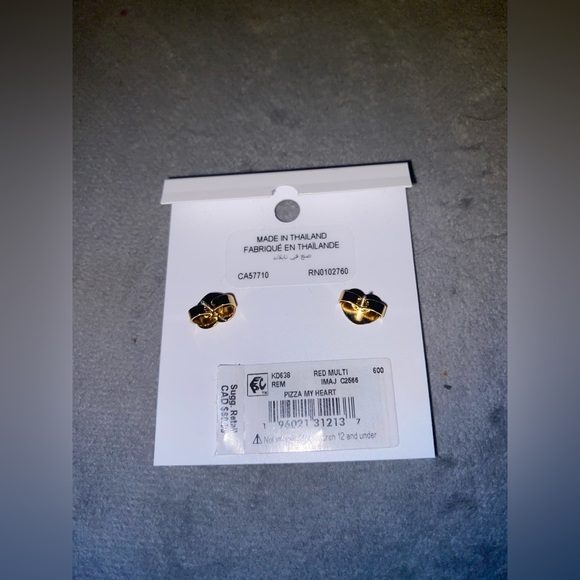 BNWT Kate Spade Cubic Zirconia “Pizza My Heart” Stud Earrings $58 - Picture 4 of 4